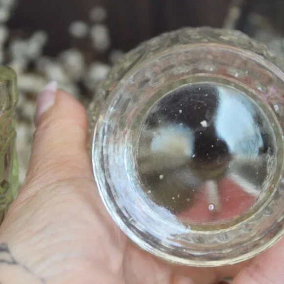 Vintage 1990s Anthropologie Cut Glass Candle Holders, Fleur De Lis Pattern, Set - Picture 6 of 10